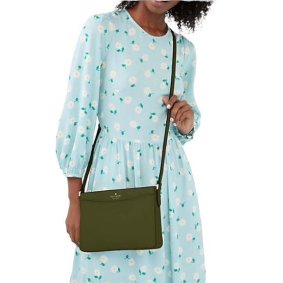 ♠️ kate spade ♠️ Rory Saffiano Crossbody Bag, Enchanted Green - Picture 9 of 10